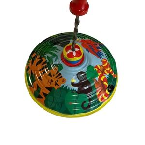 Vintage LBZ Lorenz Bolz Zirndorf Children's Jungle Animals Spinning Top